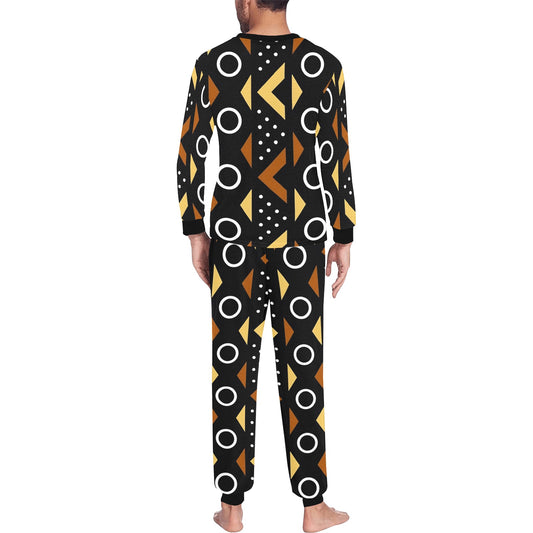 Afrocentric Pattern Men's Pajama Set Men's All Over Print Pajama Set