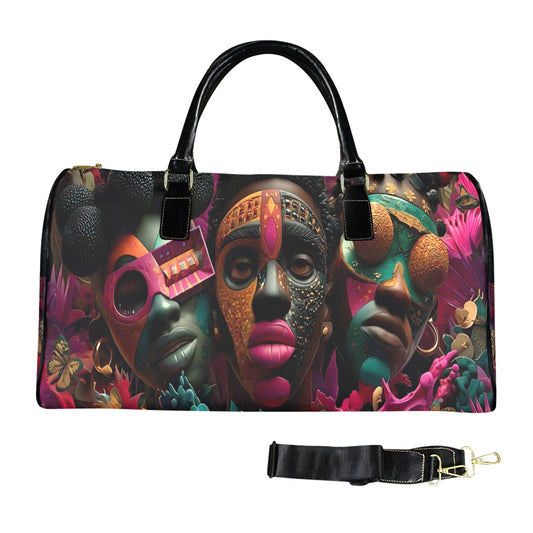 AfroCentric Masks Travel Bag Large Capacity Travel Bag-Large (Black Short Patch) (1737)