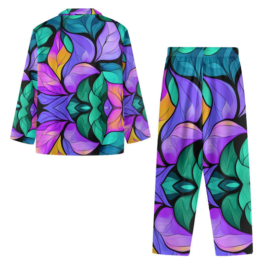 Turn down neck pajamas set for woman