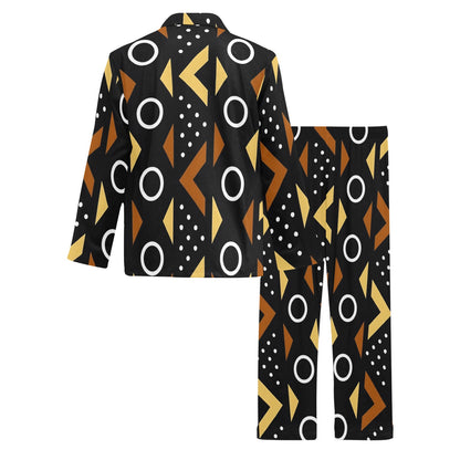 Afrocentric Pattern Men's Pajama Set Men's V-Neck Long Pajama Set
