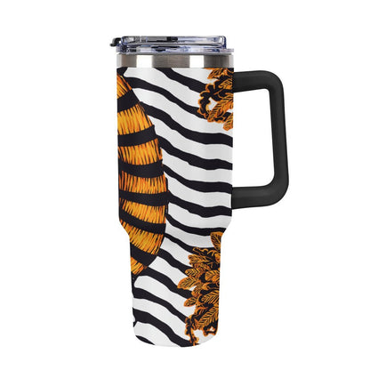 Afrocentric 40oz Insulated Tumbler with Handle and Straw