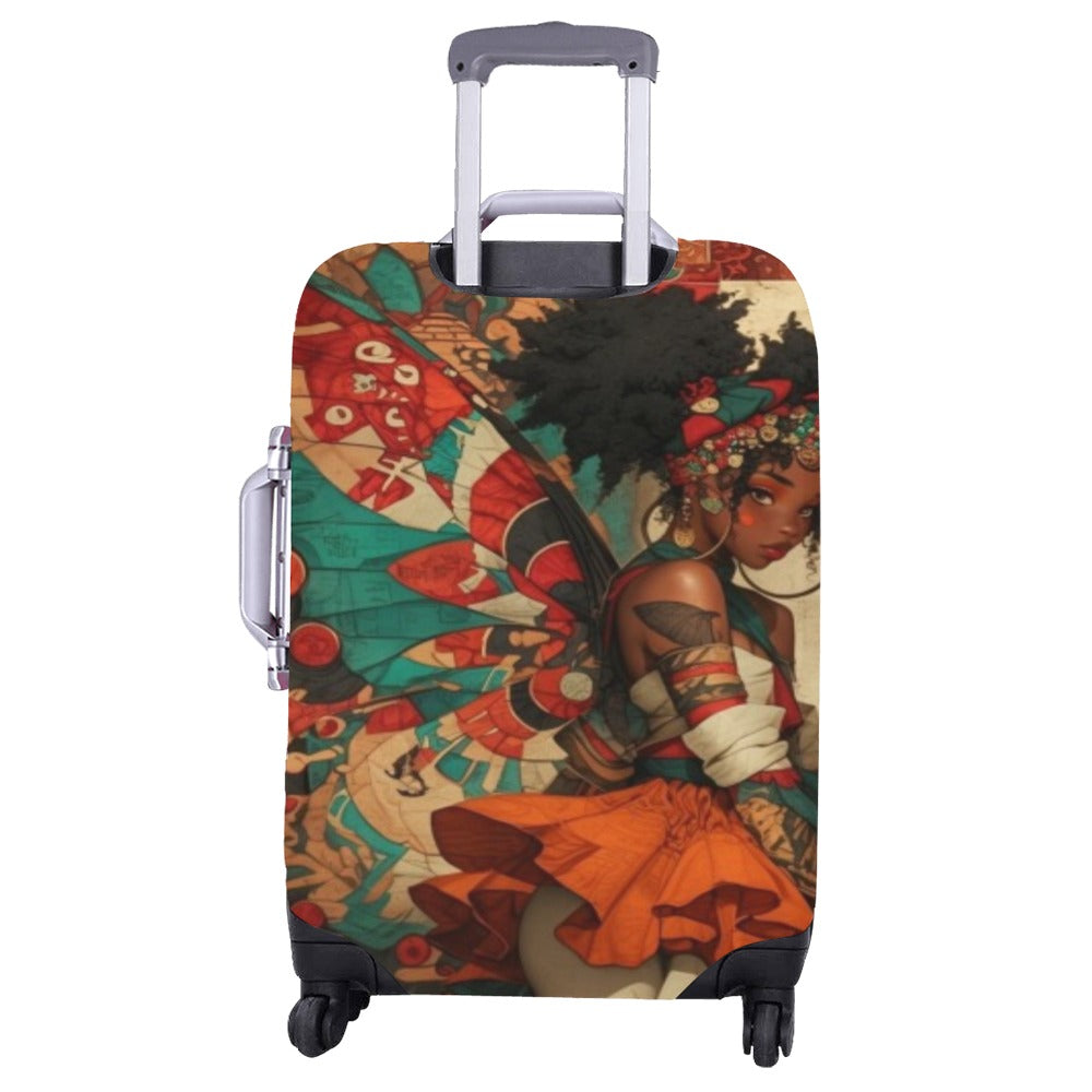 AfroCentric Butterfly Winged Ballerinas Luggage Cover/ Large 26"-28" Luggage Cover/Large 26"-28"