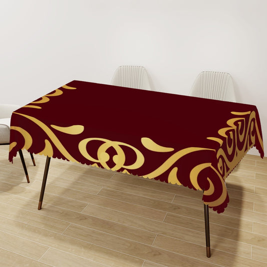 Special Occasion Rectangular Table Cloth with Wavy Edge