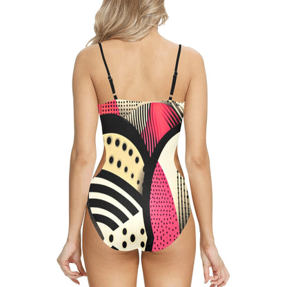 Women's Spaghetti Strap Cut Out Sides Swimsuit