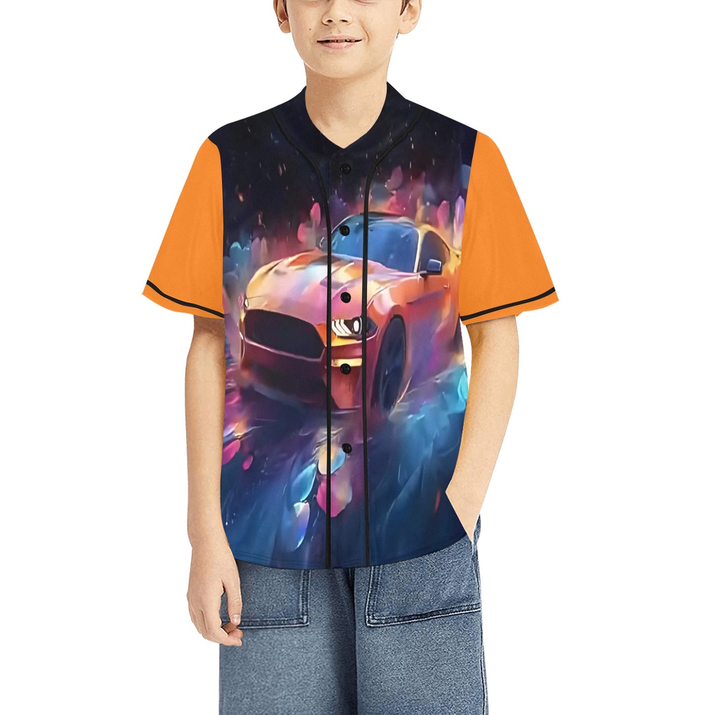 Car All Over Print Baseball Jersey for Kids All Over Print Baseball Jersey for Kids (Model T50)
