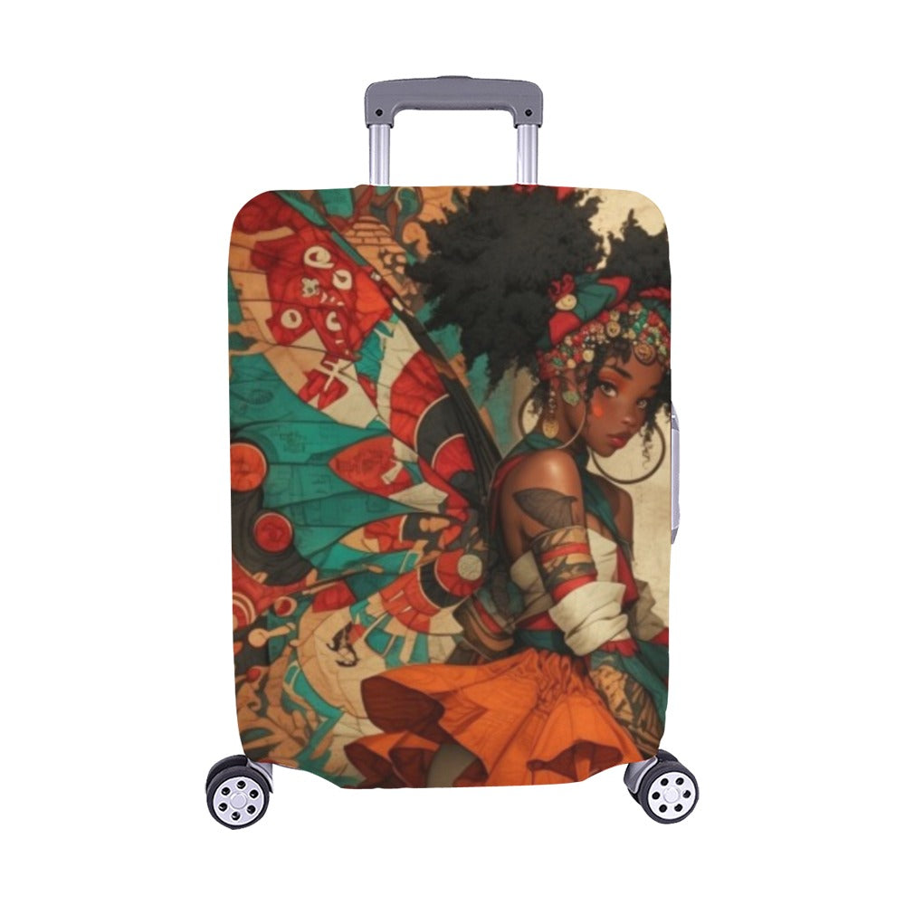 AfroCentric Butterfly Winged Ballerinas Luggage Cover/ Medium 22"-25" Luggage Cover/Medium 22"-25"