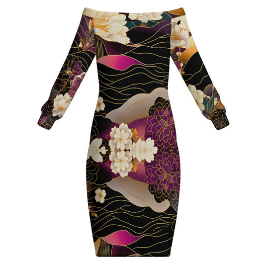Long sleeved dress Off-the-Shoulder Long Sleeve Dress