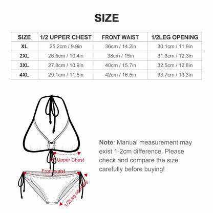 Plus Size Halter Tie Front Bikini Set BK2059 (All-Over Printing)