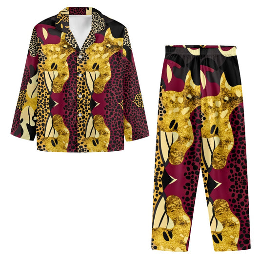 Turn down neck pajamas set for woman