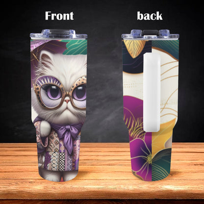 Pet 40 oz Tumbler With White Handle 40oz Tumbler with White Handle