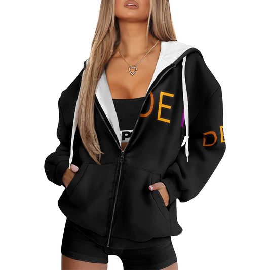 DEI Ladies Loose Zipper Sweatshirt