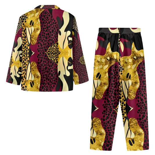 Turn down neck pajamas set for woman