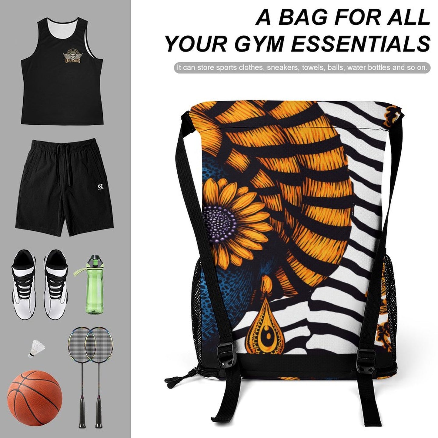 Waffle Cloth Sprots Drawstring Bag (Multi-Sites)
