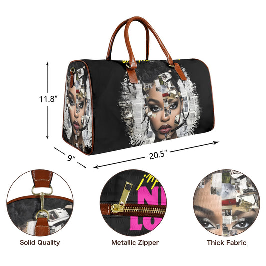 Locked In and Mission Ready Umbrella Travel Bag Large Capacity Travel Bag-Large (Brown Short Patch) (1737)