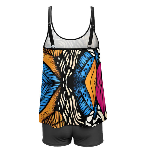 Split swimsuit set busty model plus size