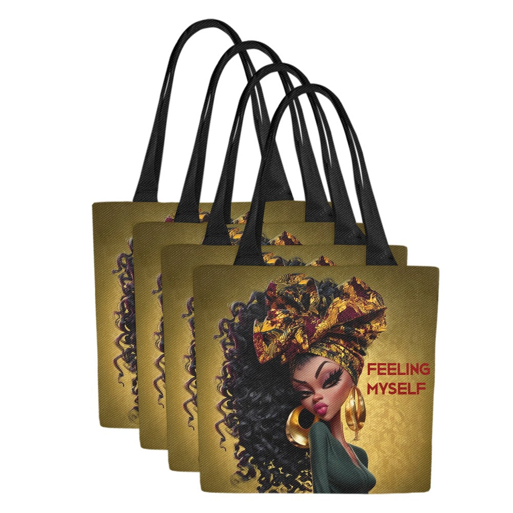Feeling Myself Canvas Tote Bag (Model1657) (Set of 4)