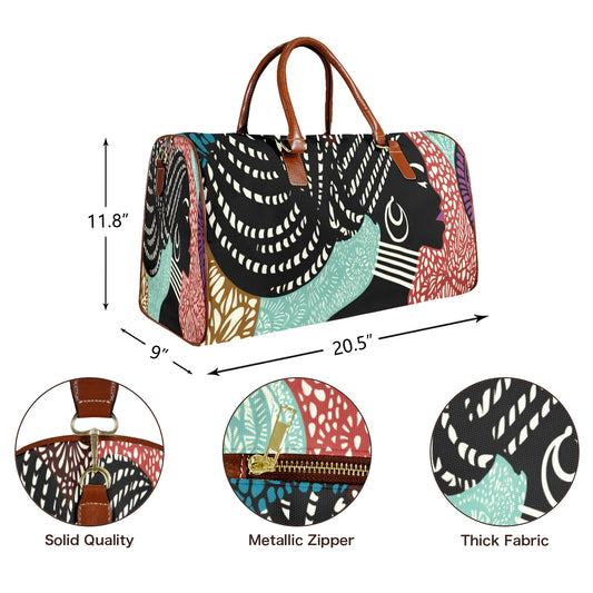 Legacy Personified Women's Large Capacity Travel Bag-Large (Brown Short Patch) (1737) Large Capacity Travel Bag-Large (Brown Short Patch) (1737)