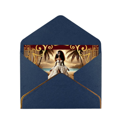 Wedding Golden Edge Greeting Cards (Horizontal)