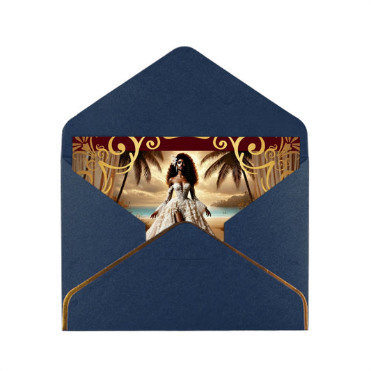 Wedding Golden Edge Greeting Cards (Horizontal)