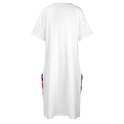 V-Neck Baggy Dress with Pocket LQ