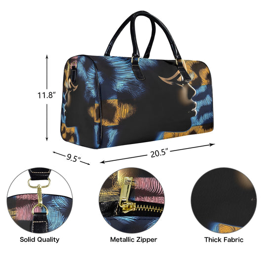 Golden Beauty Travel Bag Large Capacity Travel Bag-Large (Black Short Patch) (1737)