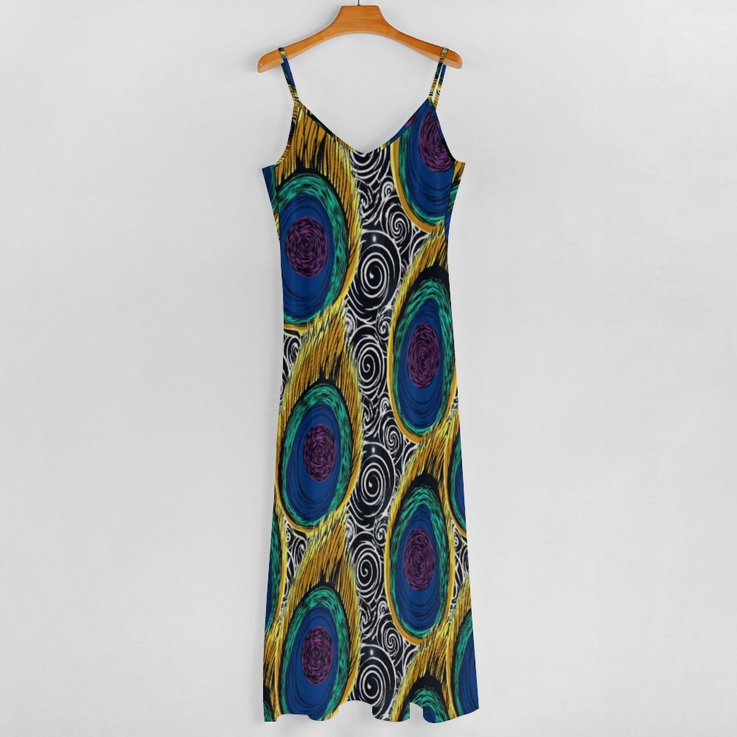 Women's Peacock Ankle-length Slip Dress BDQ (All-Over Printing)