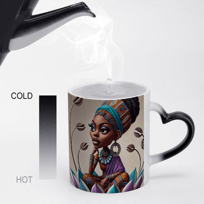 Thinking of a Master Plan Color Changing Cup Heart Handle Mug