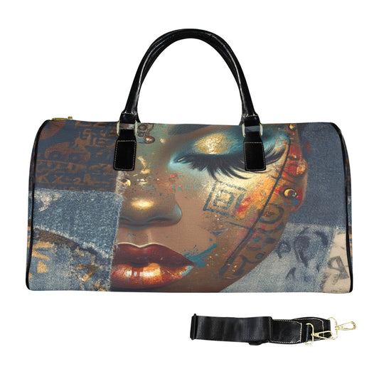 Embracing Serenity Travel Bag Large Capacity Travel Bag-Large (Black Short Patch) (1737)