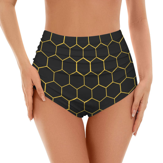 Honeycomb High-Waisted Bikini Bottom (Model S53) High-Waisted Bikini Bottom (Model S53)