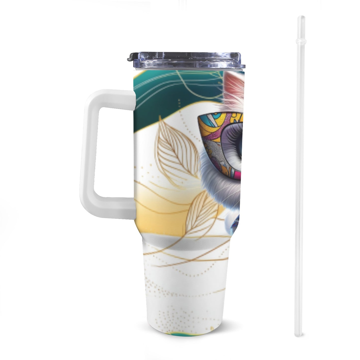 Pet 40 oz Tumbler With White Handle 40oz Tumbler with White Handle