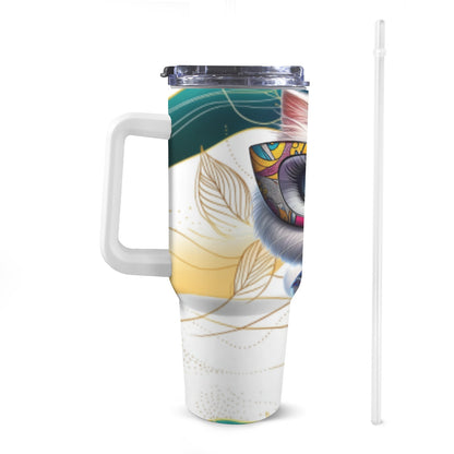 Pet 40 oz Tumbler With White Handle 40oz Tumbler with White Handle