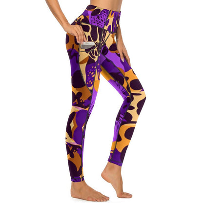 Custom Printed Yoga Pants with 2 Pockets CE003 (All-Over Printing)