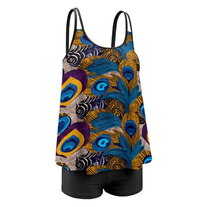 Tankini Two Piece Swimsuits QZ6072 (All-Over Printing on the Top)