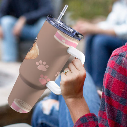 Pet 40 oz Tumbler With White Handle 40oz Tumbler with White Handle