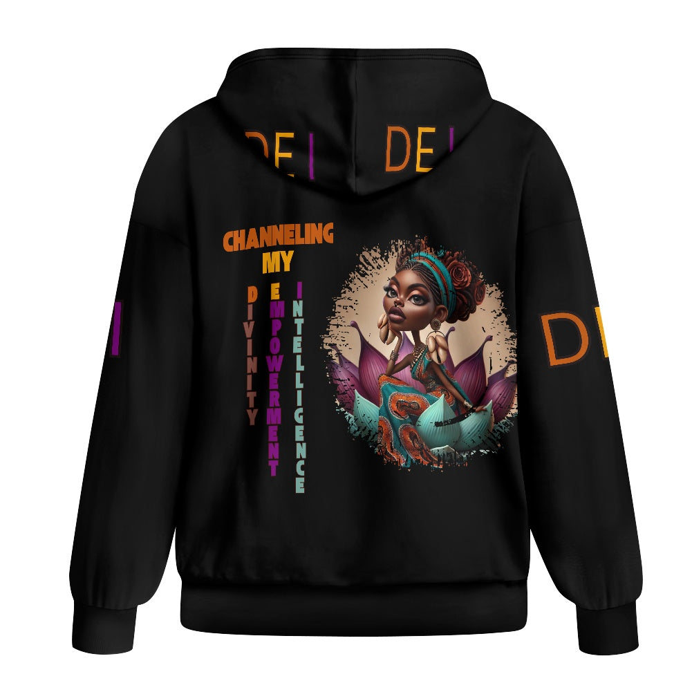 DEI Ladies Loose Zipper Sweatshirt
