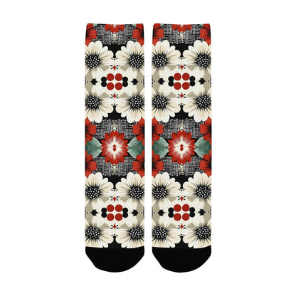 Geometric and Floral Pattern Men's Socks Women's Custom Socks