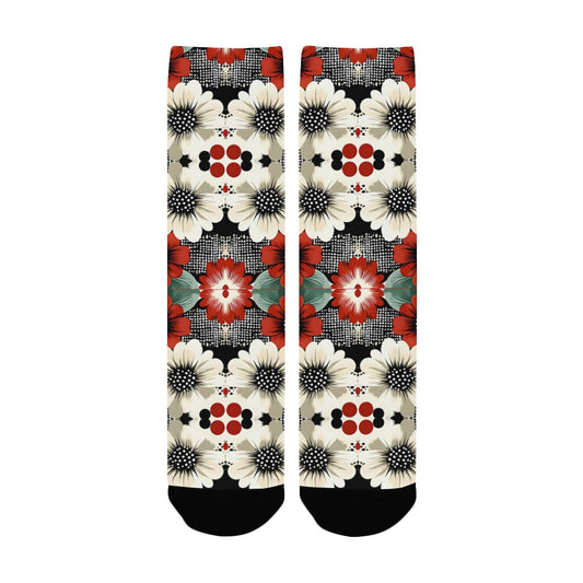 Geometric and Floral Pattern Men's Socks Women's Custom Socks
