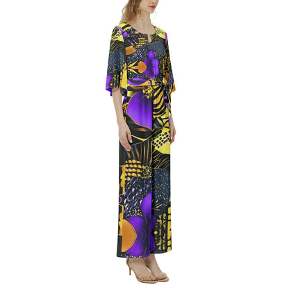 Dolman Sleeve Belted Wide Leg Jumpsuit