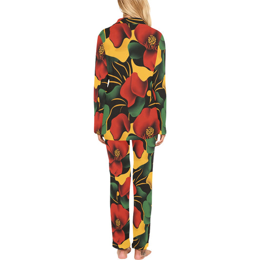 Floral Pattern Women's Pajama Set Women's Long Pajama Set