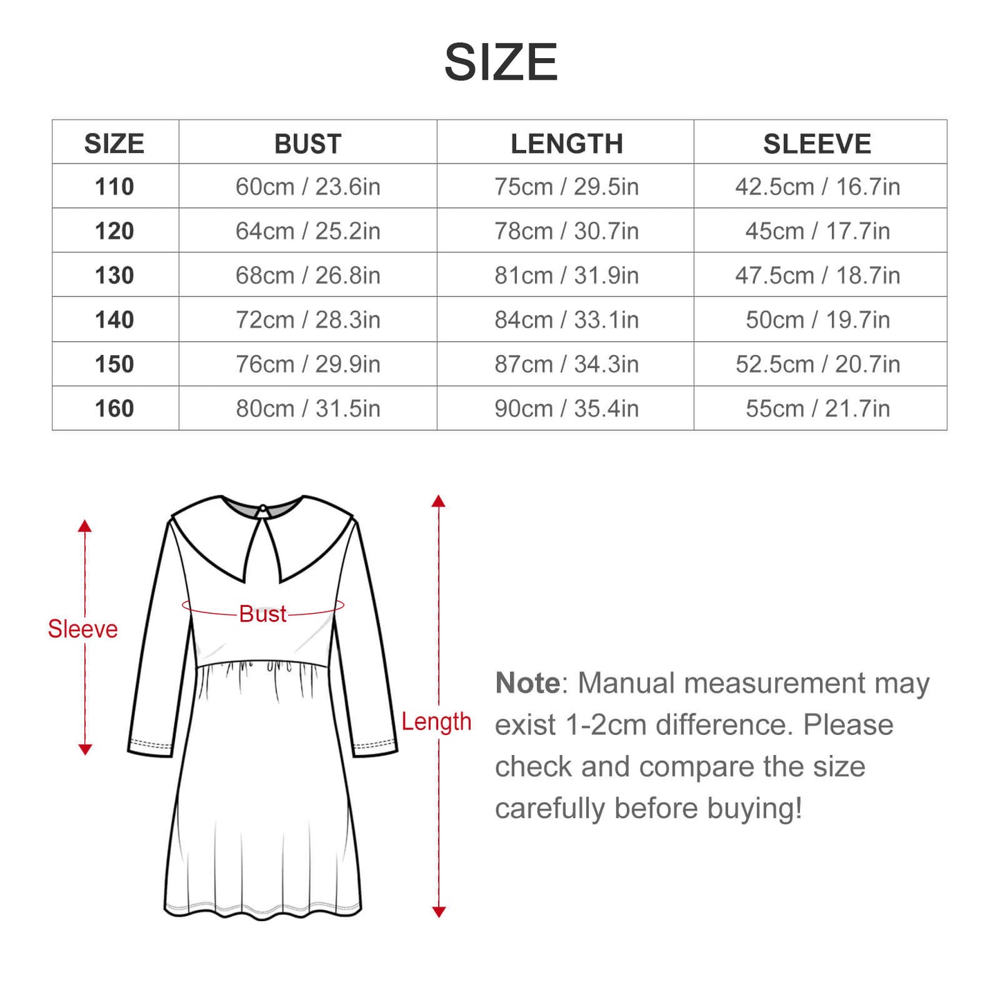 Children's long sleeved dress Children's Long Sleeve Dress