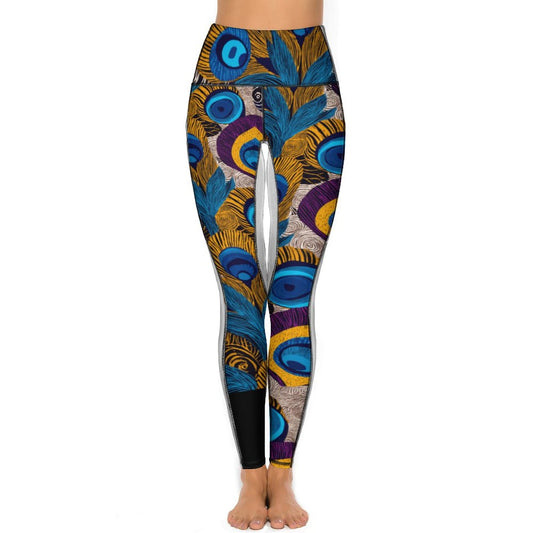 Custom Print Patterned Yoga Pants with 2 Pockets (All-Over Printing)
