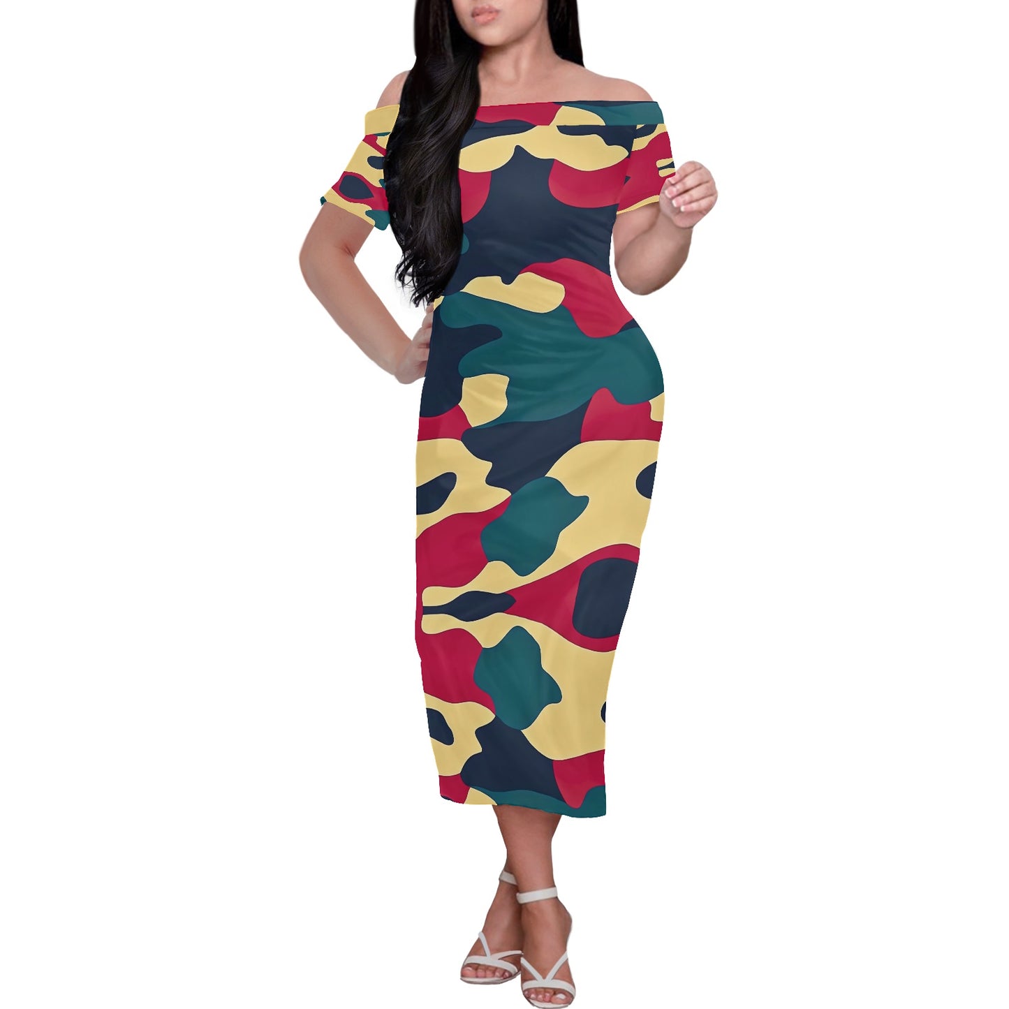 Women's Off The Shoulder Short Sleeve  Dress
