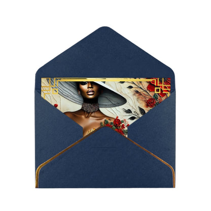 Wedding Golden Edge Greeting Cards (Horizontal)