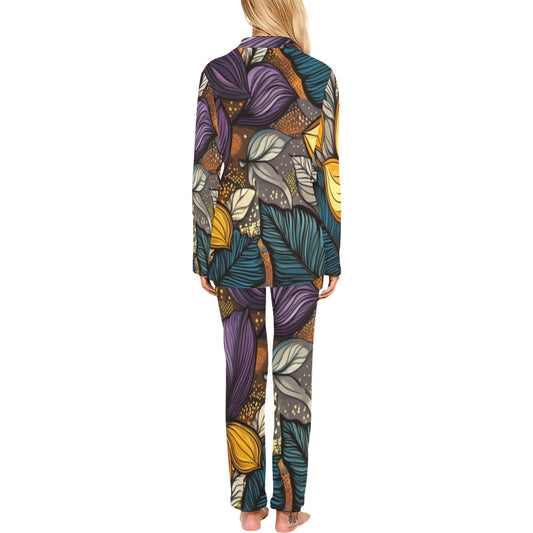 Floral Pattern Women's Pajama Set Women's Long Pajama Set