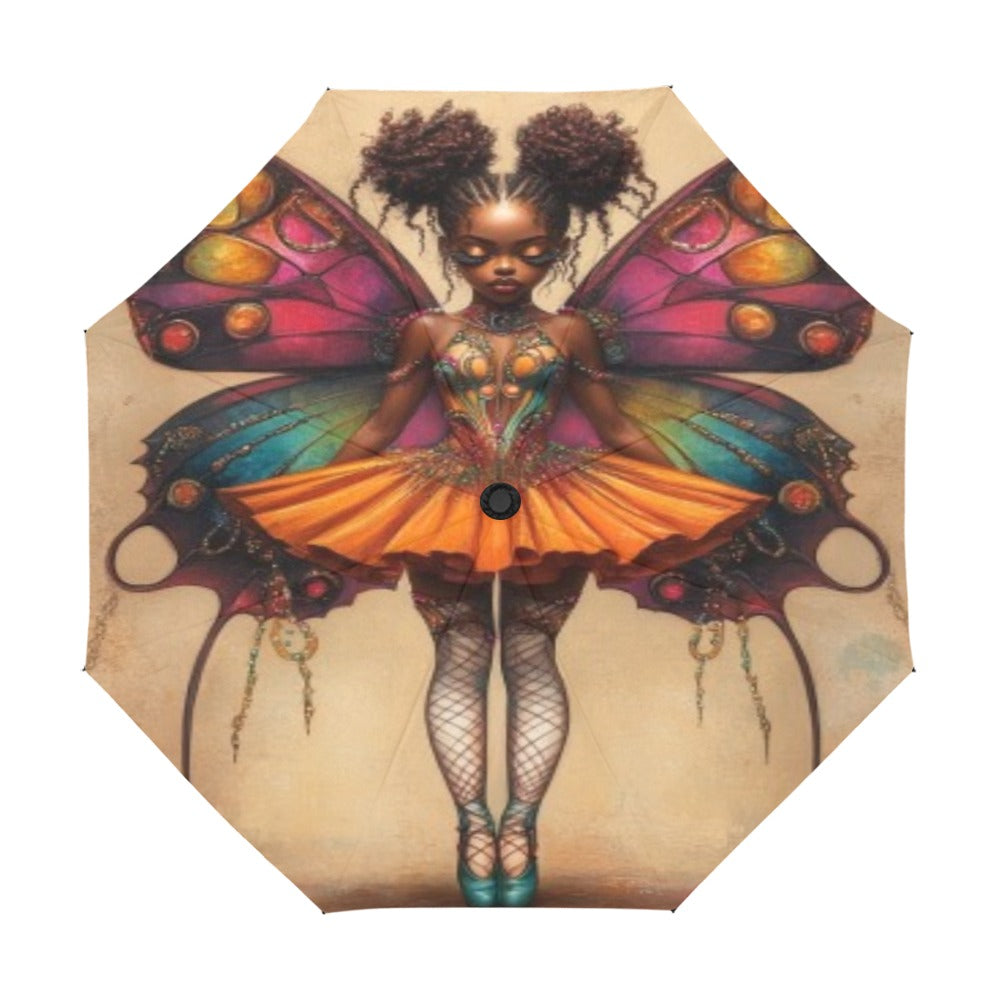 AfroCentric Butterfly Winged Ballerinas Anti-UV Auto-Foldable Umbrella (U09) Anti-UV Auto-Foldable Umbrella (U09)