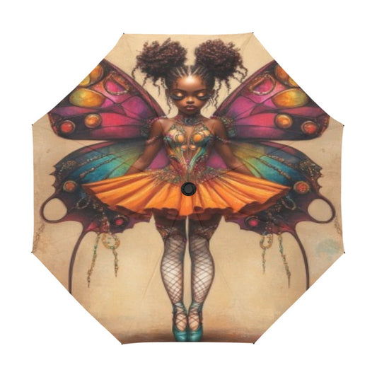 AfroCentric Butterfly Winged Ballerinas Anti-UV Auto-Foldable Umbrella (U09) Anti-UV Auto-Foldable Umbrella (U09)
