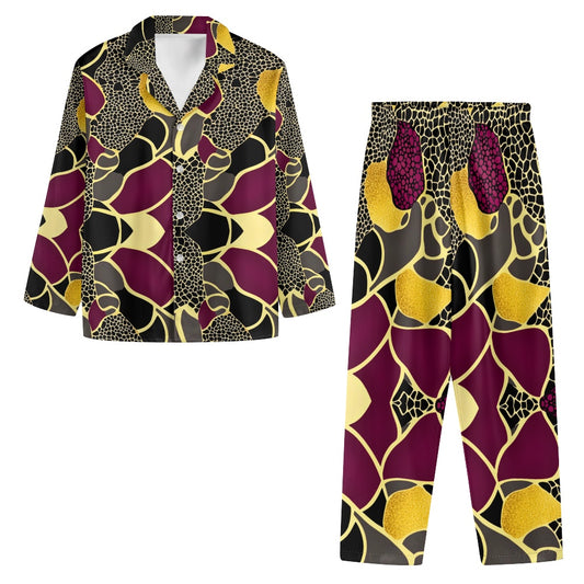 Turn down neck pajamas set for woman