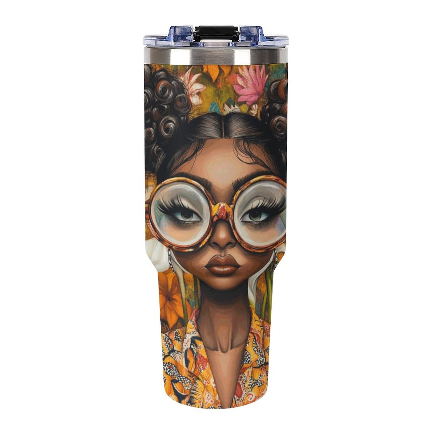 40oz Insulated Tumbler with Handle and Straw