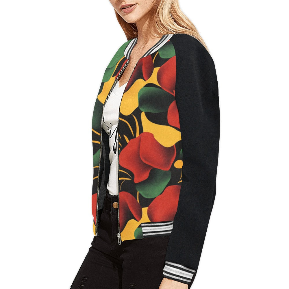 Women's Floral Pattern Jacket (Model H21)