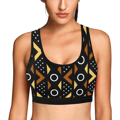 Afro Pattern Sports Bra Women's All Over Print Sports Bra (Model T52)